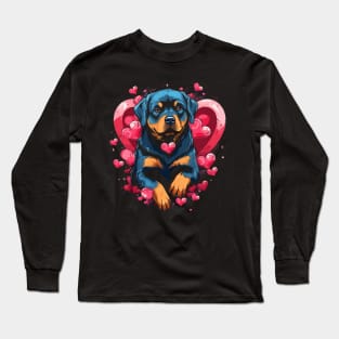 Rottweiler Valentine Day Long Sleeve T-Shirt